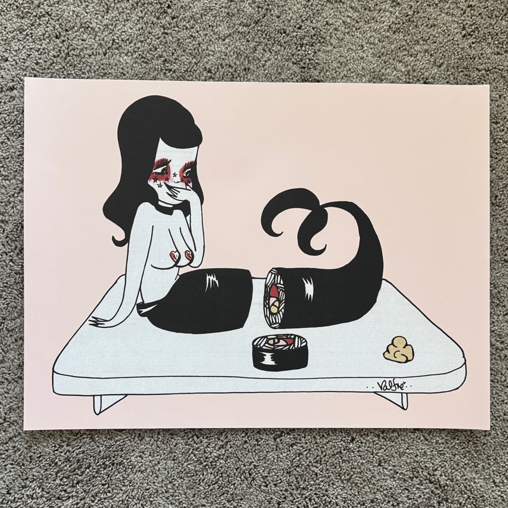 Ilse Valfre 18x24” Art Print Mermaid Sushi Roll